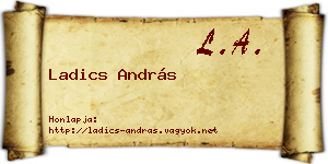 Ladics András névjegykártya