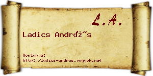 Ladics András névjegykártya